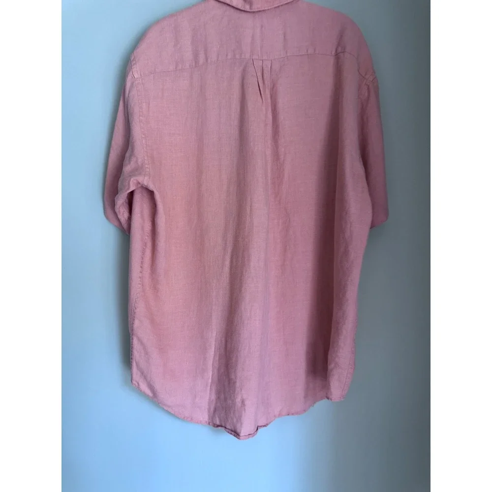 Vintage Banana Republic 100% Irish Linen Shirt Mens Medium Pink Safari Gorpcore